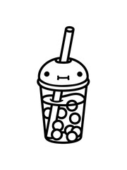 Niedliches Gesicht Bubble Tea 