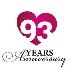 Obraz premium 93 years anniversary white background