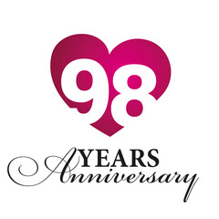 Obraz premium 98 years anniversary white background