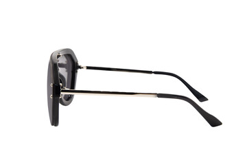 Polarized Sunglasses Oversized Conjoined Lens Sunglasses Women Big Flat black frame and shades side view