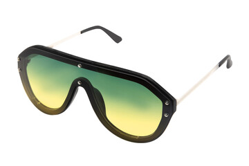 Polarized Sunglasses Oversized Conjoined Lens Sunglasses Women Big Flat black Frame with green...