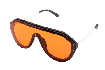 Polarized Sunglasses Oversized Conjoined Lens Sunglasses Women Big Flat black Frame with orange...