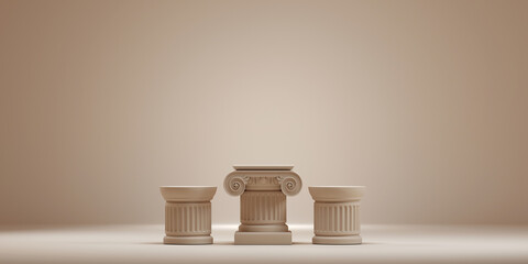 3d classic luxury podium cosmetic background for branding and product presentation.3d rendering illustration.