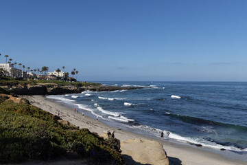 Beach side town on a clear day