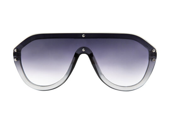 Polarized Sunglasses Oversized Conjoined Lens Sunglasses Women Big Flat purple Frame Gradient shades front view
