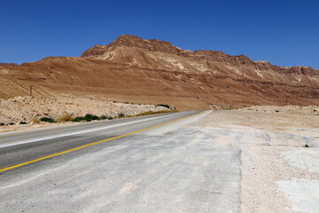 Road in the Eilat mountains in the Negev desert