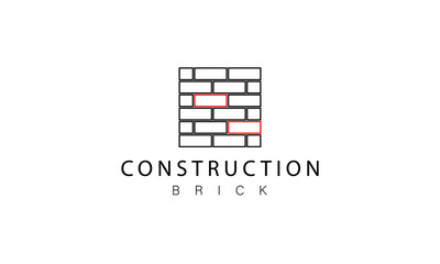 Brick logo design concept for planning and structure.