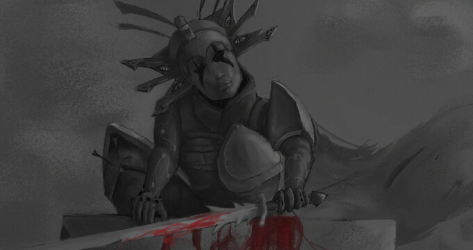 A terrible and dangerous guard who caught another victim and is now waiting for the next one