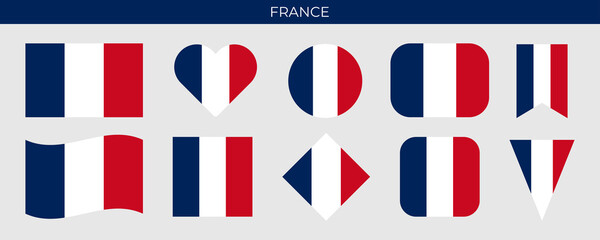 France flag icon set vector illustration. Design template