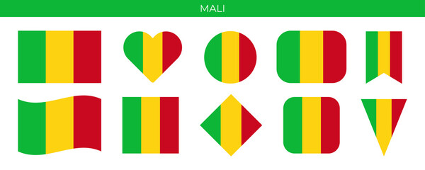 Mali flag set icon vector illustration. Design template