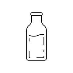 Milk, juice or water glass icon vector illustration in outline style