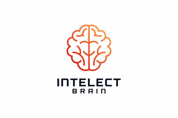 Genius smart brain logo vector design