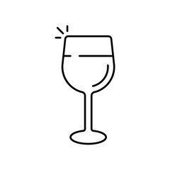 Wine glass icon vector illustration in outline style