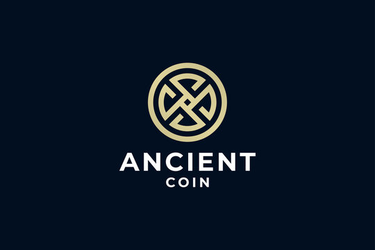 Ancient Luxury Gold Coin Logo