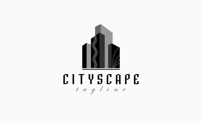 Modern real estate logo design concept. Design for residence, apartment, architecture, construction, building and cityscape.