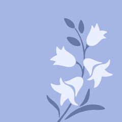 Fototapeta na wymiar Botanical pattern for print, cover, wallpaper, minimalist and natural wall art. Blue color .