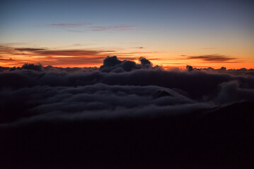 Sunrise over the crater of Mount Haleakala, Maui, HI.