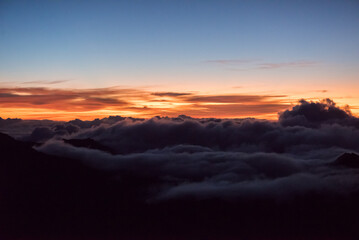 Sunrise over the crater of Mount Haleakala, Maui, HI.