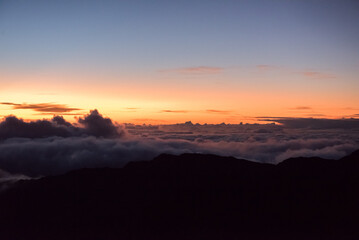 Sunrise over the crater of Mount Haleakala, Maui, HI.