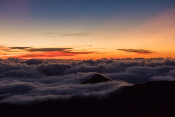 Fototapeta na wymiar Sunrise over the crater of Mount Haleakala, Maui, HI.