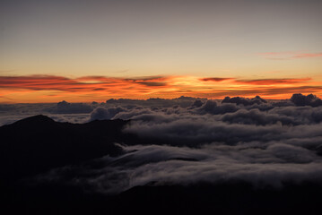 Sunrise over the crater of Mount Haleakala, Maui, HI.
