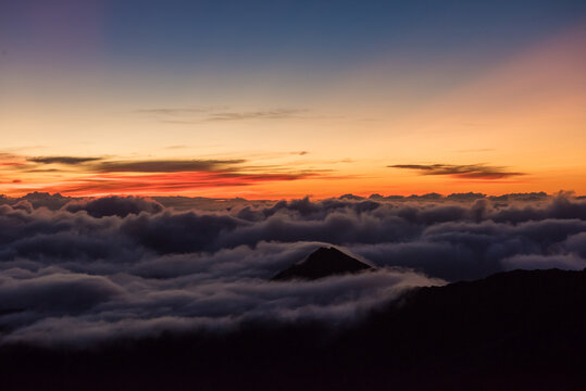 Sunrise over the crater of Mount Haleakala, Maui, HI.