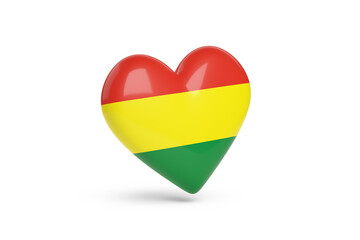 Cartoon hand with the flag of Bolivia. 3d illustration.