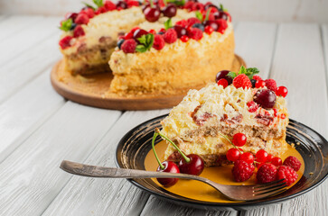 cake with berries