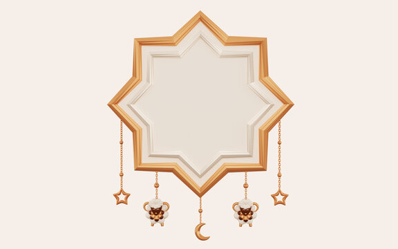 3d illustration of golden eid al adha