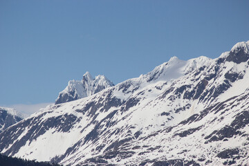 Mountain range in Alaska during Winter