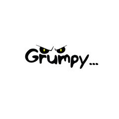 Creative Professional Trendy and Minimal Grumpy Logo Design in Black and White Color, Grumpy Icon Logo in Editable Vector Format