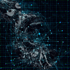 Communication connectivity data network grid in cyberspace abstract
