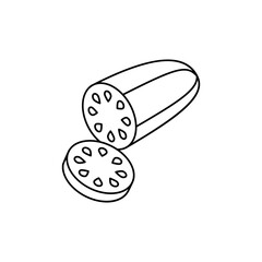 Cucumber vegetable in line style icon, isolated on white background