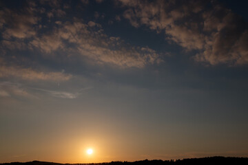 Fototapeta na wymiar Sky replacement sunset golden hour
