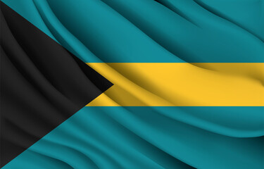 bahama national flag waving realistic vector illustration