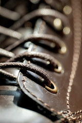 Macro Photograph of a Shoe with Laces