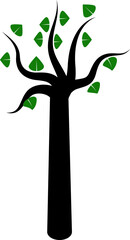 Tree sign icon in flat style. Branch forest vector illustration on white isolated background. Hardwood business concep