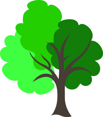 Tree sign icon in flat style. Branch forest vector illustration on white isolated background. Hardwood business concep