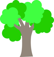 Tree sign icon in flat style. Branch forest vector illustration on white isolated background. Hardwood business concep
