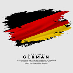 Amazing German flag background vector with grunge brush style. German Independence Day Vector Illustration.