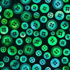 Fototapeta premium Hobbies seamless plastic buttons pattern for fabrics and wrapping paper and clothes print and kids and homemade products