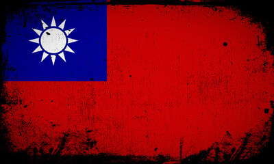 New Abstract Taiwan flag background vector with grunge stroke style. Taiwan Independence Day Vector Illustration.