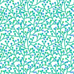 Simple floral seamless branches pattern for summer notebooks and autumn wrapping paper and kids and fabrics