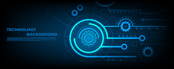 Abstract Vector Futuristic digital gear circle and future interface theme technology background. EP.1
