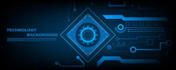 Abstract Vector Futuristic digital gear circle and future interface theme technology background. EP.3