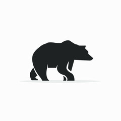 silhouette bear logo simple and minimalist