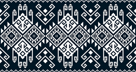 Abstract ethnic geometric print pattern design repeating background texture in black and white. EP.36