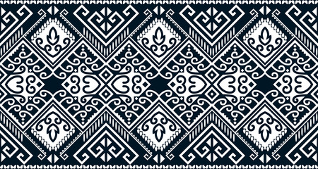 Abstract ethnic geometric print pattern design repeating background texture in black and white. EP.41