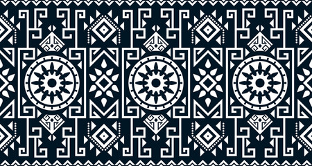 Abstract ethnic geometric print pattern design repeating background texture in black and white. EP.46