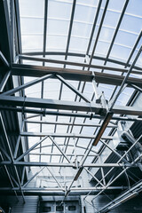 Ceiling structure made from steel in the building